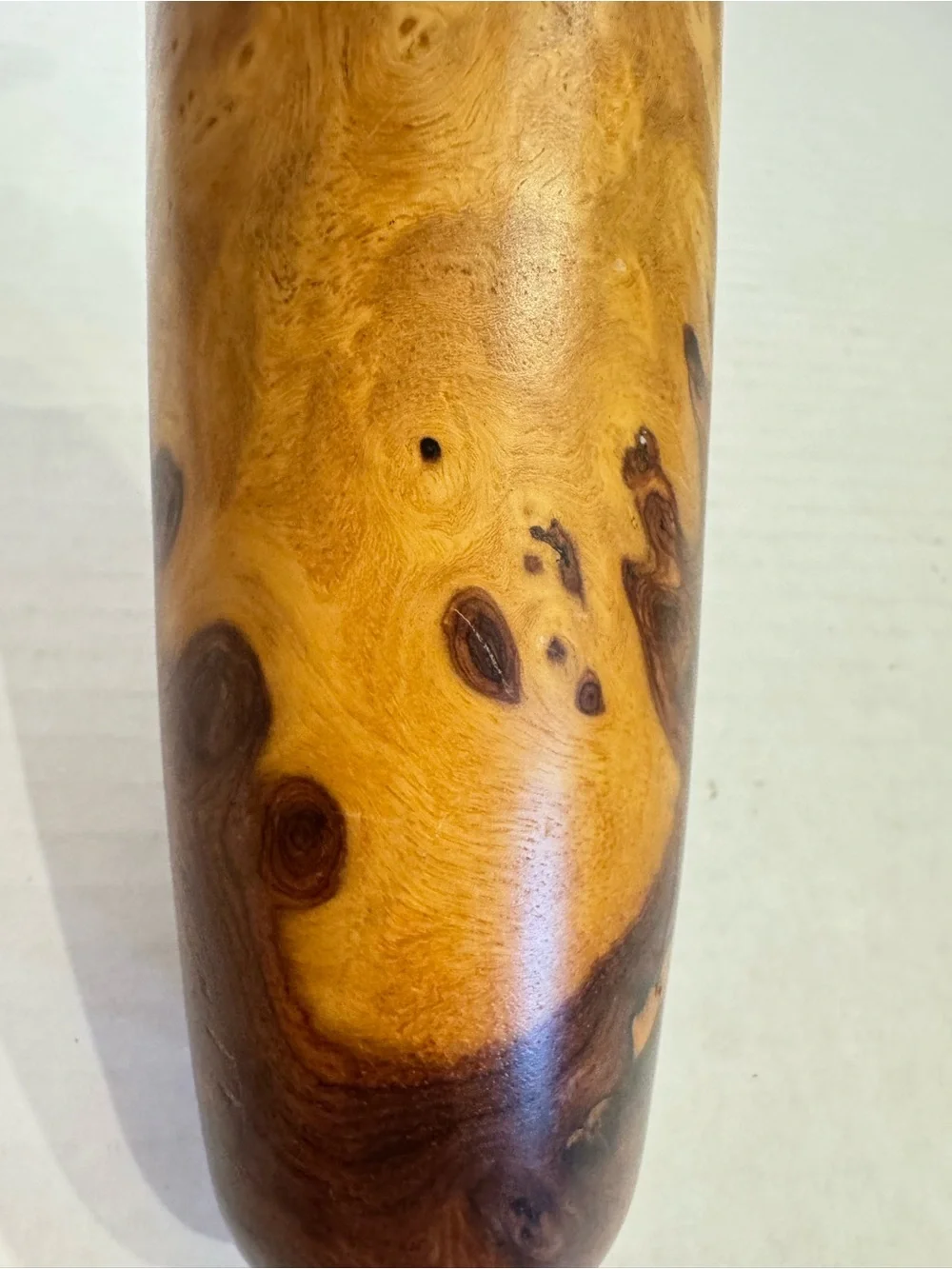 Amboyna Burl Wood Vase Natural Edge Flower Vase Artisan Crafted Sculpture Decor